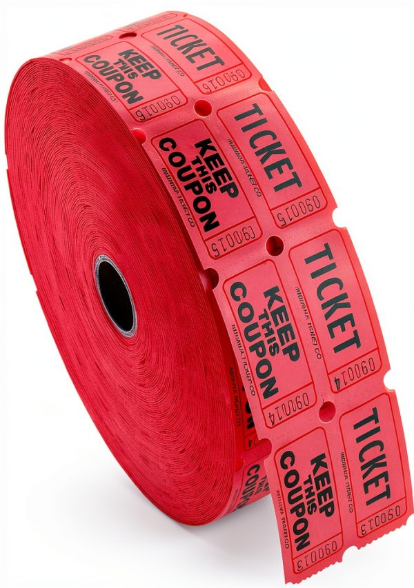 Lancaster Bingo Multicolored Raffle Ticket Roll-1