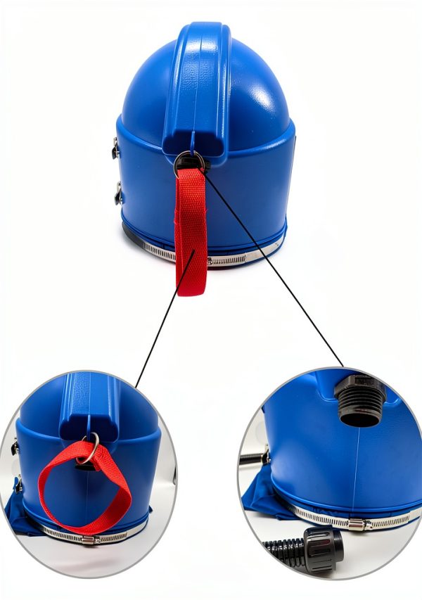Sandblasting Helmet SHUNJIE Safe Air Feed with Hood and 5 Lenses Blue-3