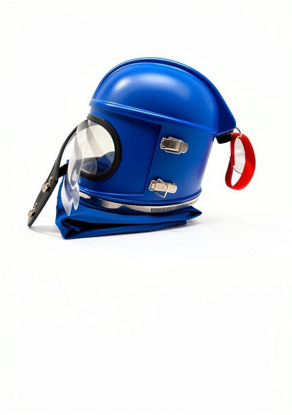 Sandblasting Helmet SHUNJIE Safe Air Feed with Hood and 5 Lenses Blue-4