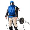 Sandblasting Helmet SHUNJIE Safe Air Feed with Hood and 5 Lenses Blue-6