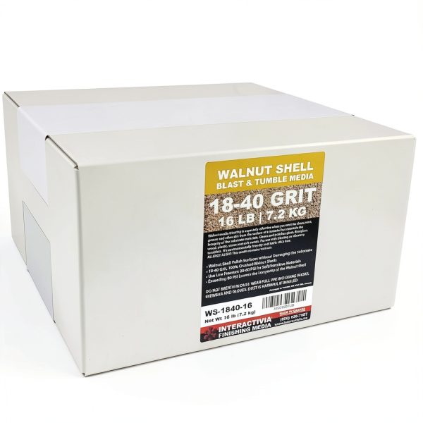 16 lbs or 7.2 kg Ground Walnut Shell Media 18-40 Grit - Fine Walnut Shells for Tumbling, Vibratory Or Blasting-0