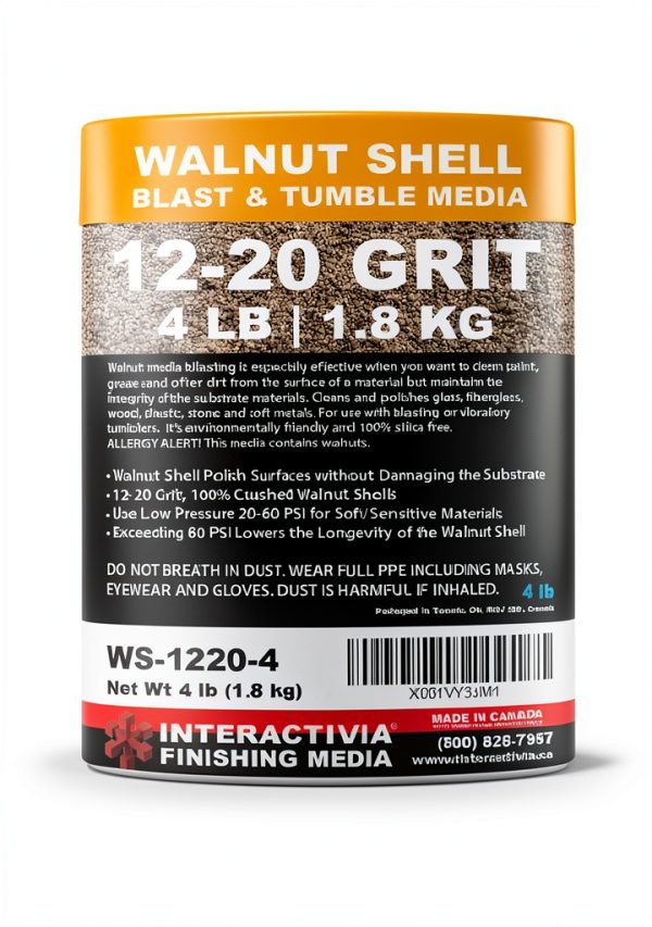 Ground Walnut Shell Media 4lb Interactivia Grit 12-20 Blasting-5