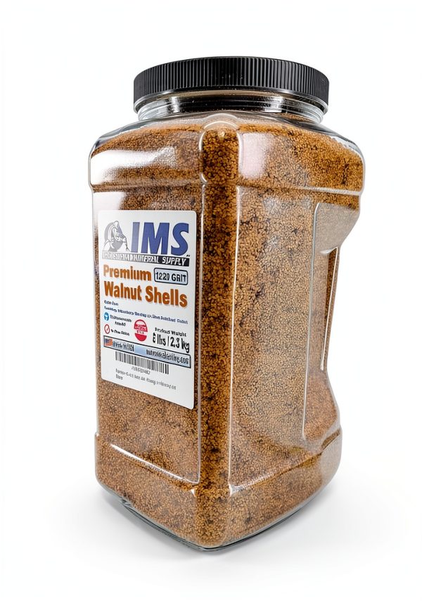Premium Ground Walnut Shell Media Grit Size 12/20-5 lbs/2.3 kg - Medium Grit Walnut Shells for Tumbling, Blasting or Vibratory Use-1