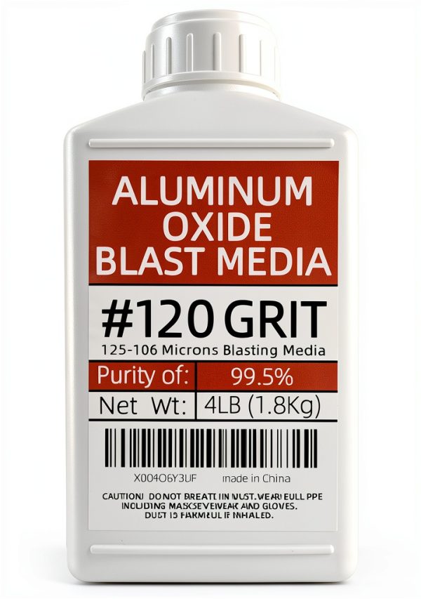 #120 Grit Aluminum Oxide Sandblasting Medium (4 Lbs/1.8 Kg) Fine Sandblasting Medium - Application: Used As Abrasive And Medium For Sandblasting Cabinets And Sandblasting Machines. (Purity 99.5%)-0