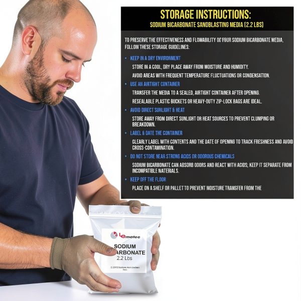 LEMATEC Soda Blasting Media - Technical Sodium Bicarbonate 2.2lb Kit-4