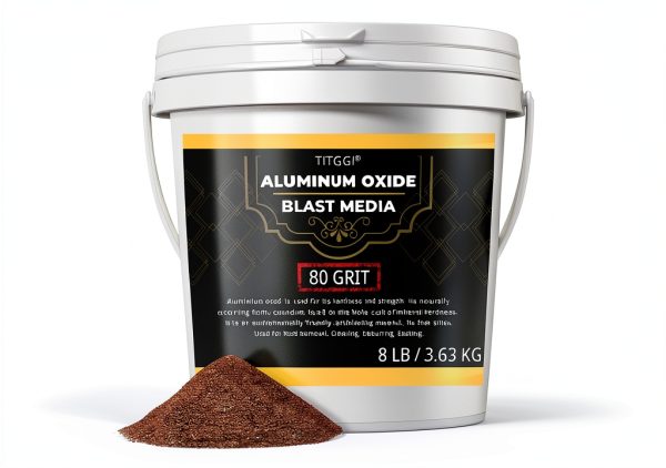 80 Grit Aluminum Oxide Blast Media 8 LBS by TITGGI - Long-Lasting Sand-0